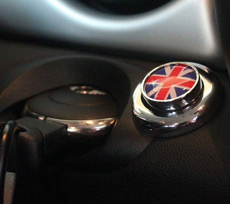 iJDMTOY Classic Red/Blue Color UK Union Jack Design Engine Start Push Start Cap Cover Decoration, Compatible with 2nd Gen MINI Cooper - Image 5