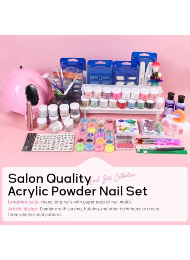 MAJOR DIJIT Acrylic Nails Kit Set 29 Colors with UV Lamp Electric Drill 2x60ml Monomer AllinOne Nail Art Supplies for Beginners with Everything - Image 3
