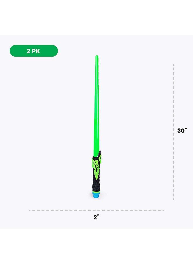 BOLEY Light Swords 2 Pk Blue & Green Lightup Plastic Kids Toy Sword Play Set For Boys & Girls Ages 3+ - Image 5