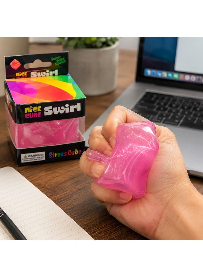 DAT Squishy Cube Stress Ball Pink Squeeze Sensory Fidget Toy for Teens Adults Office Desk Classroom - Image 5