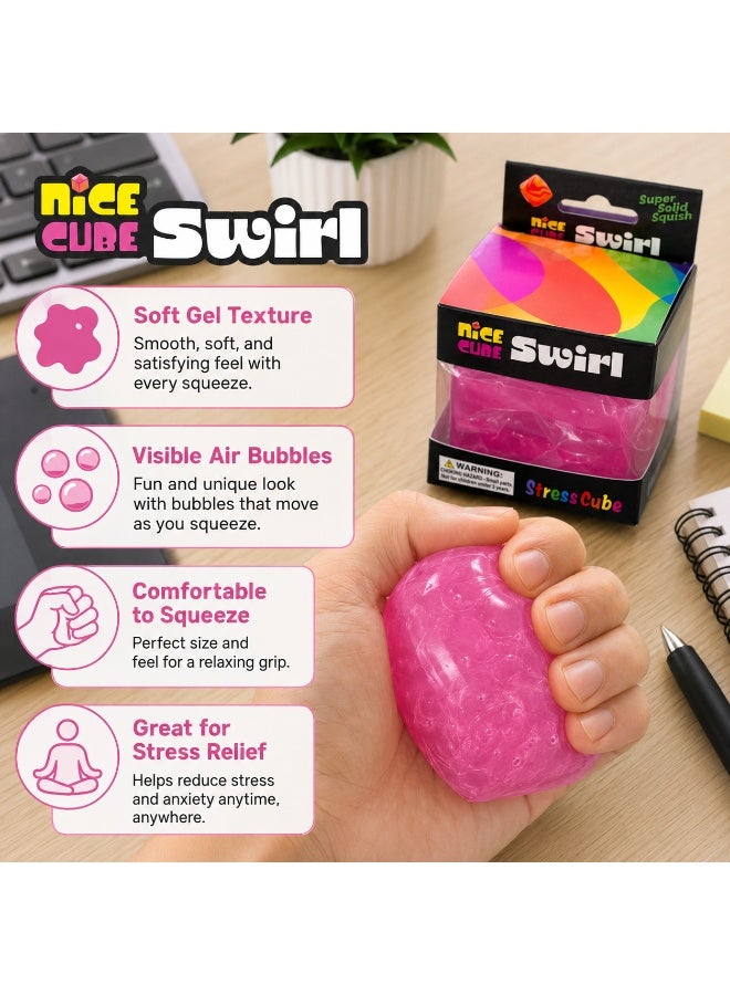 DAT Squishy Cube Stress Ball Pink Squeeze Sensory Fidget Toy for Teens Adults Office Desk Classroom - Image 3