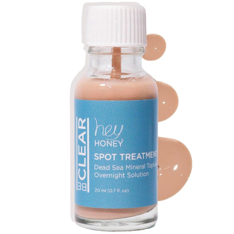 Hey Honey Skincare Be Clear - Acne Spot Treatment Overnight, Pimple Drying Lotion, Use Over Zits Whitehead & Blemishes 1 OZ - Image 1