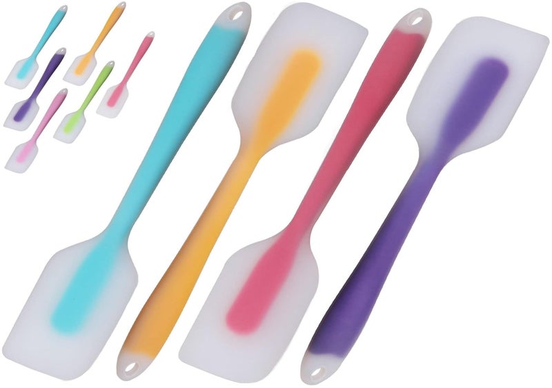 Sugalsu Silicone Spatula Set of 4 - Heat Resistant Flexible Spatula 450F with Stainless Steel Core - Food Grade Premium Good Grip Kitchen Utensils - Seamless, Heavy Duty, BPA Free(Random) - Image 1