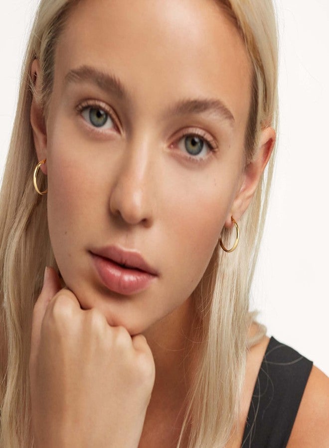 OOOPEL 3mm Wide Large Hoop Earrings for Women Hypoallergenic 925 Sterling Silver Post Gold Hoop Earrings Lightweight Silver Hoop Earrings for Women Oversize Big Gold Hoops 30/40/50/60MM, 60mm, Silver, - Image 4