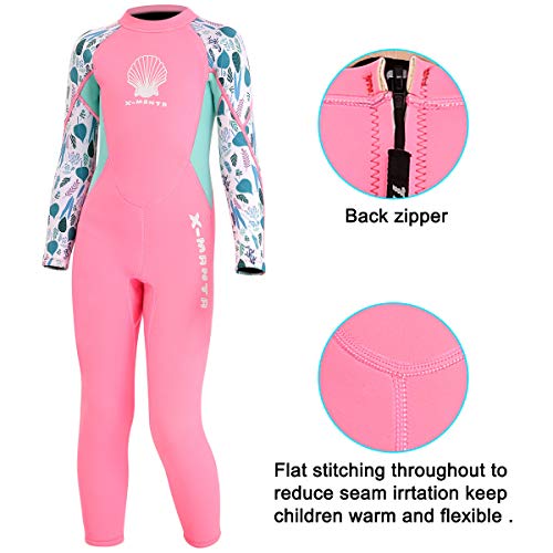 DIVE & SAIL Kids Neoprene Wetsuit - Girls Shorty Suits 2.5mm UV Protection Long Sleeve for Swimming & Diving - M Size - Image 3