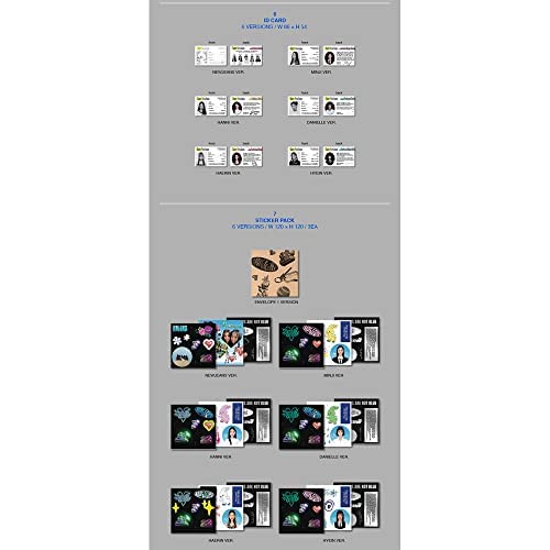 dreamus ألبوم DREAMUS NewJeans الجديد 1st EP نسخة Bluebook CD + ملصق صغير في العبوة + كتاب لوجو / ملصق + كتاب دليل الهاتف + بطاقة هوية + حزمة ملصقات + بطاقة صور + تتبع مختوم (عشوائي) - Image 4