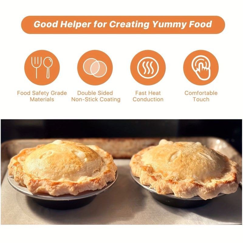 4pcs Professional Oval Pie Dish Set 6.3 Inch Nonstick Carbon Steel Baking Pan Oven Safe Heavy Duty Rustproof for Cake Tart Pudding and Dessert - Image 2