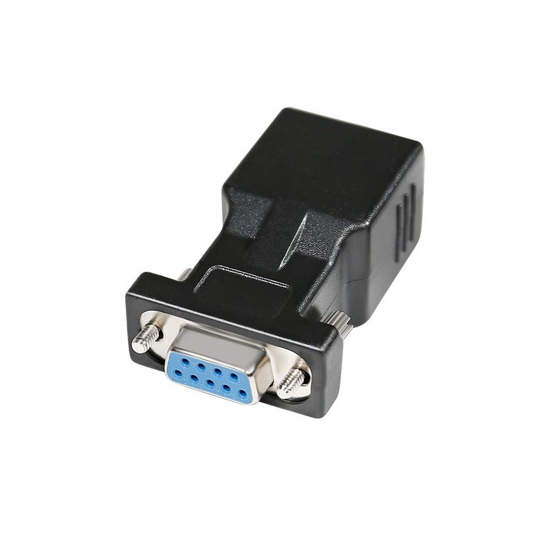 DTECH DB9 to RJ45 Serial Adapter RS232 Female to RJ-45 Female Ethernet Converter Compatible with Standard 9 Pin RS-232 Devices - Image 1