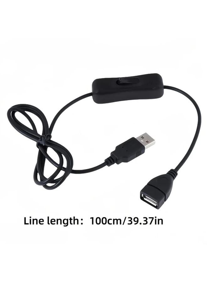 1pc USB Cable With On Off Switch 39 37inch Extension Cord For Fans Lamps - Image 3