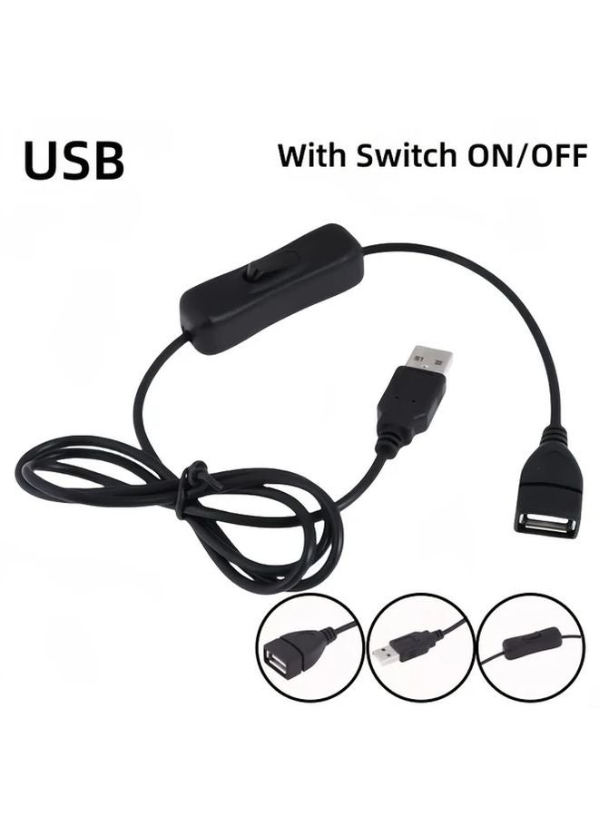 1pc USB Cable With On Off Switch 39 37inch Extension Cord For Fans Lamps - Image 2