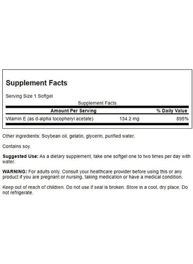 SWANSON Natural Vitamin E Softgels for Adults - 250 Count - Image 2