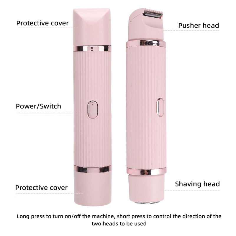 Electric Bikini Trimmer For Women Dual Head Body Hair Clipper Pink - Image 3