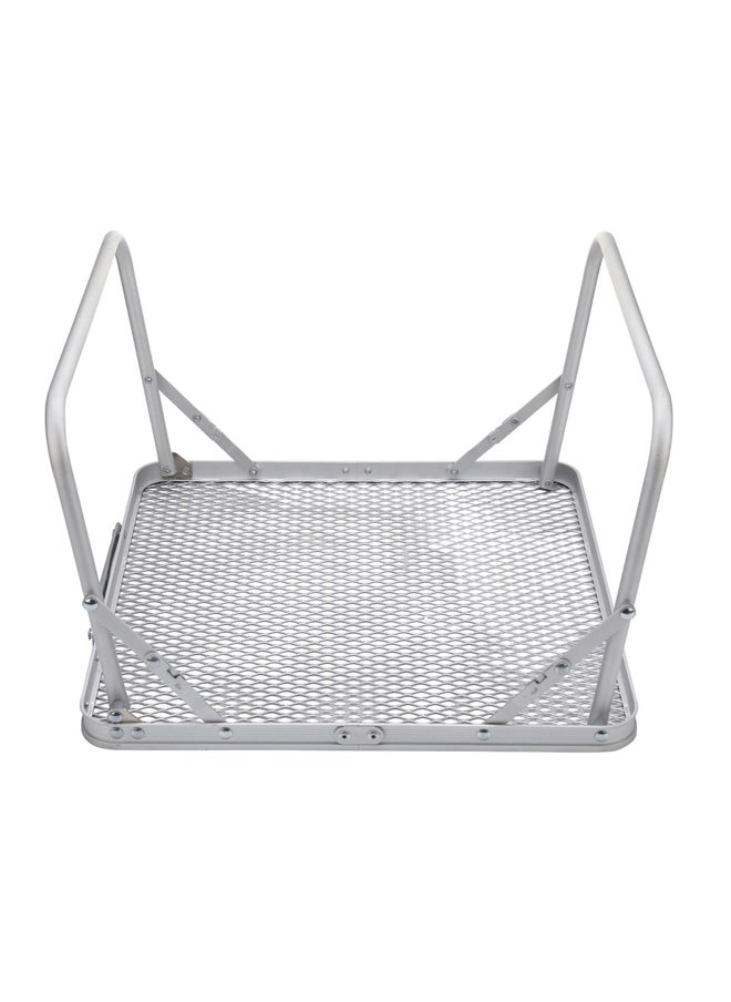 AL SANIDI Aluminum Dish Drying Rack Table, Foldable Table for Outdoor and Home Gardens, Silver, Size 40*40*26 Cm  - Image 2