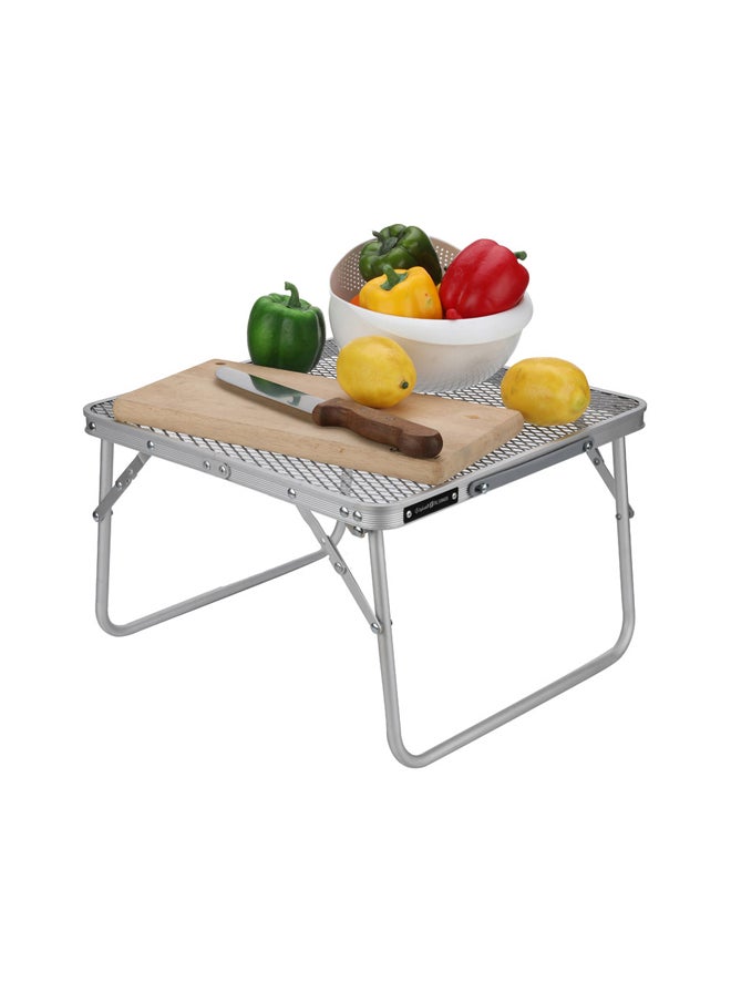 AL SANIDI Aluminum Dish Drying Rack Table, Foldable Table for Outdoor and Home Gardens, Silver, Size 40*40*26 Cm  - Image 5