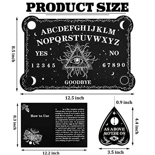 Sumind Pendulum Dowsing Divination Board Set Black Wooden Talking Board with Planchette Accessories for Birthday Party and Family Gatherings Games SuppliesEye Style - Image 5