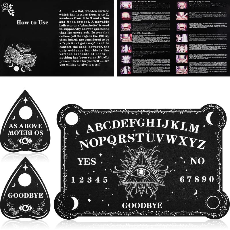 Sumind Pendulum Dowsing Divination Board Set Black Wooden Talking Board with Planchette Accessories for Birthday Party and Family Gatherings Games SuppliesEye Style - Image 3