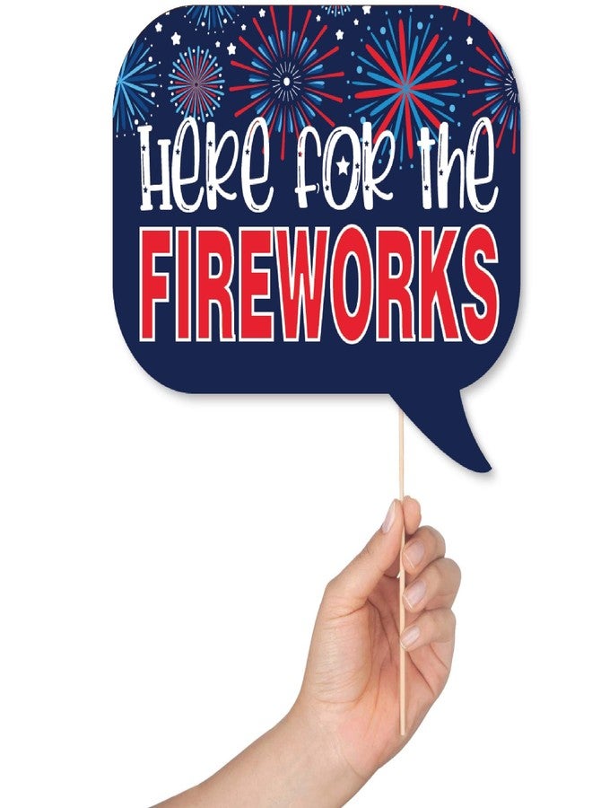 Outside The Booth 4th of July Photo Booth Props - 41-pc Photobooth Kit with 8 x 10-Inch Sign, 60 Adhesive Pads, 45 Sticks - 4th of July Party Decorations - Patriotic Party Supplies - American Party Decorations - Image 3