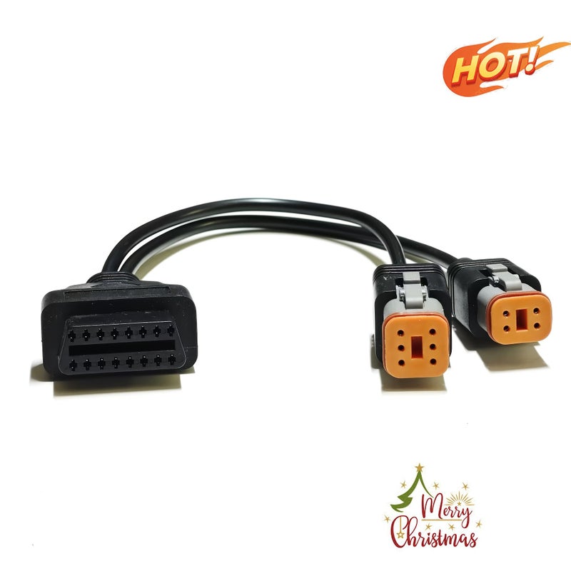 4pin 6pin Motorcycle OBD2 Diagnostic Adapter Cable 2in1 Fit Harley Davidson To OBD16pin Tool - Image 1
