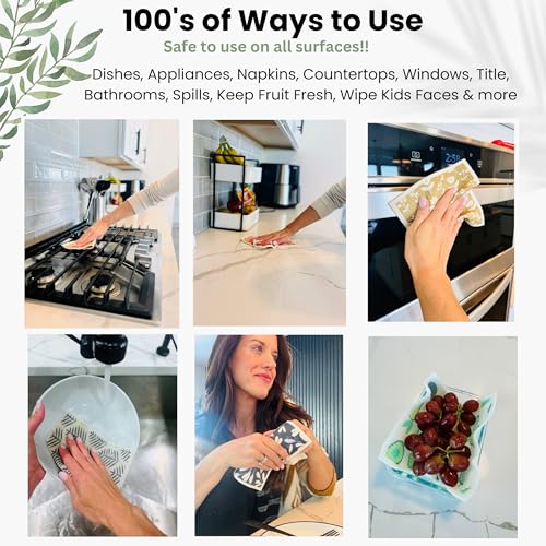 Harps&Seb Swedish Dishcloths for Kitchen Dishcloths - 6 Pack, Reusable Paper Towels with Clips, Super Absorbent Washable Non-Scratch Swedish Dish Towels, No Odor, Biodegradable - Image 4