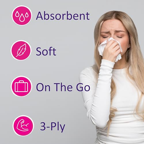 Swisspers Pocket Tissues, 3-Ply White Facial Tissues for Purse, Pocket, Car, Strong & Absorbent, 10 Tissues/Pack, 8 Packs (80 Tissues Total) - Image 4