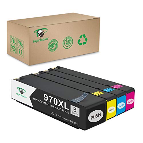 Supricolor Replacement 970xl 971xl Ink Cartridges, 970 971 Ink with V8 Chips Compatible for Officejet Pro X576dw X476dw X476dn X451dn X451dw X551dw Printer - Image 1
