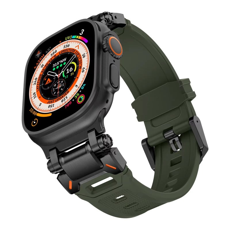 Bluejw Titanium Apple Watch Band 49mm 45mm 44mm 42mm Ultra Series 8 7 6 Replacement Metal Silicone Strap - Image 1