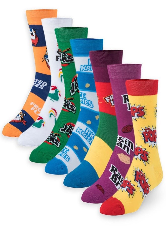 Crazy Socks - Breakfast Cereal Crew Sock Gift Set - 7-Pack Novelty Crew Socks Value Bundle - Size Large for Men & Women - Funny Food-Themed Cool Sox - Cozy Daily Wear - Great Gift for Fans Holidays - Image 2