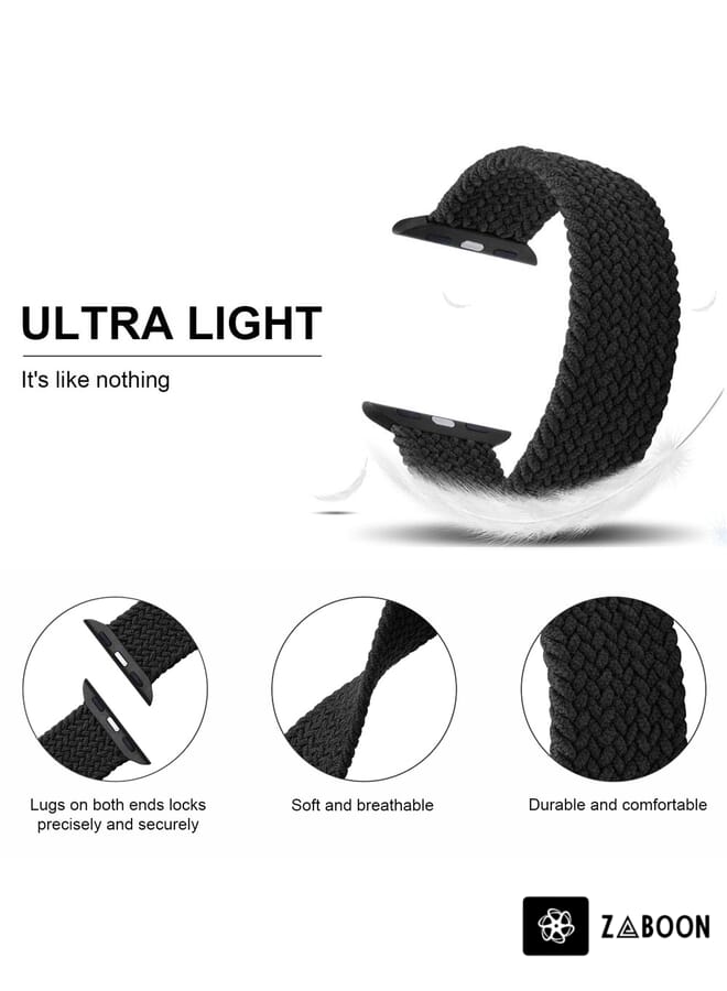 Zaboon Nylon Single-turn Braided Watch Band  Apple Watch Ultra 49mm / Series 8&7 45mm / SE 2&6&SE&5&4 44mm / 3&2&1 42mm, Length:135mm - Image 5
