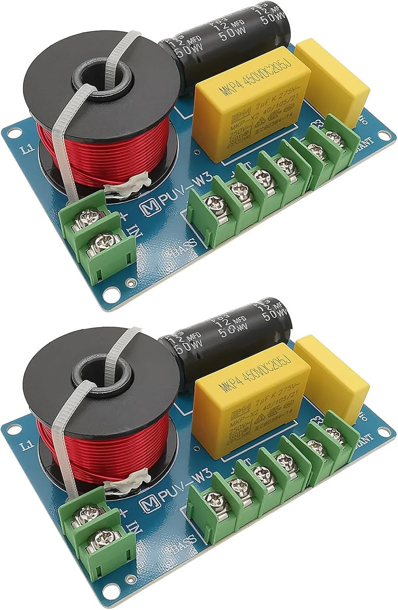 HiQltyla 3 Way Speaker Crossover, PUV-W3 200W Passive Crossover for HiFi Home Audio 4 to 8 Ohm - Image 1