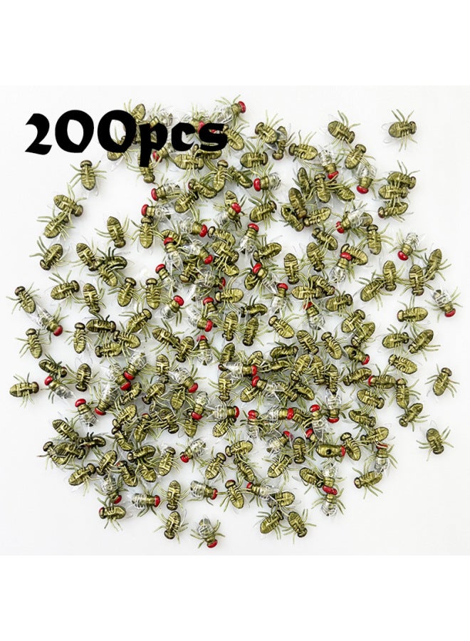 Simulation Fly Toy Animal Model Spoof Trick Fly Spider  Mini Fly Trick Toy-Color:(3601) Black Flies 200 Only A Bag - Image 5