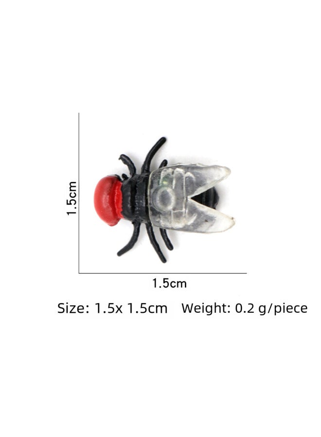 Simulation Fly Toy Animal Model Spoof Trick Fly Spider  Mini Fly Trick Toy-Color:(3601) Black Flies 200 Only A Bag - Image 3