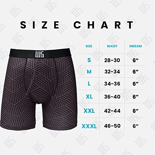 Warriors & Scholars Chafe Safe Pouch Boxer Briefs For Men Pack Of 6, Ultra Soft, Breathable Quick Dry, Moisture-Wicking, Buldge Enhancing Mens Underwear, AM115FBP M - Image 5
