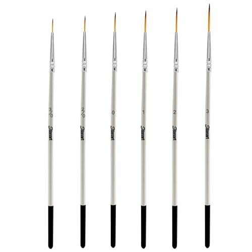 Sdanart Script Liner Paintbrush 6 PCS Highly Flexible Liner Brush Extra Long Fine Point Tip Pinstriping Scroll Outlining Brush for Acrylic Watercolor Oil Gouache - Image 1