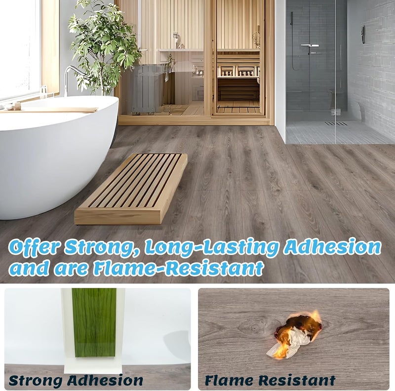 Art3d 36" x 6" x 0.25" (Pack Of 10) Tile Sticker Vinyl Wood, Teak - Image 4