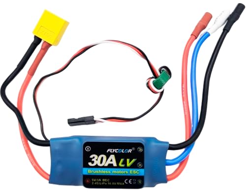 FLYCOLOR 30A ESC 24S Electric Speed Controller 3A UBEC with XT60 35mm Bullet Plugs for RC Brushless Motor - Image 1