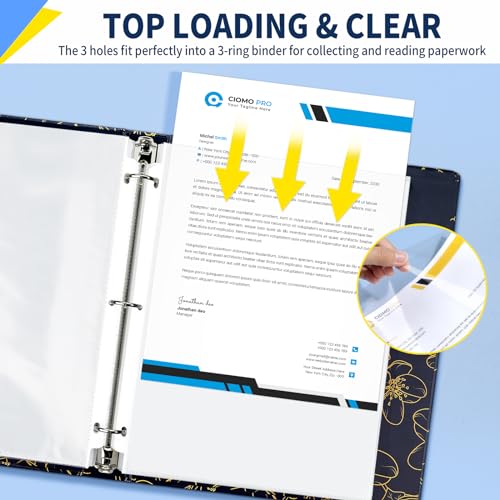 SUNEE Sheet Protectors 200 Packs for 3 Ring Binder, PVC-Free Clear Page Protectors 8.5x11 Inches Plastic Cover for Paper, Documents, Photos, Top Loading Binder Sleeves Letter Size - Image 3