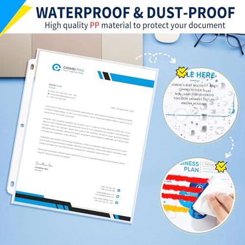 SUNEE Sheet Protectors 200 Packs for 3 Ring Binder, PVC-Free Clear Page Protectors 8.5x11 Inches Plastic Cover for Paper, Documents, Photos, Top Loading Binder Sleeves Letter Size - Image 4