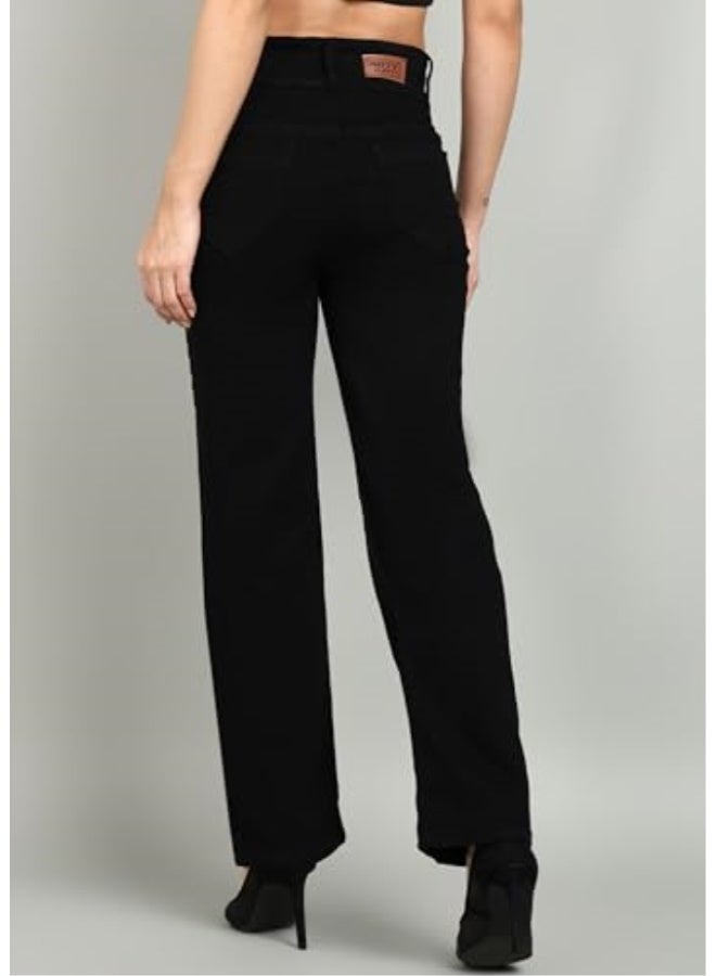 Nifty Women's Denim Stretchable 2-Button Straight Fit Jeans - Image 4