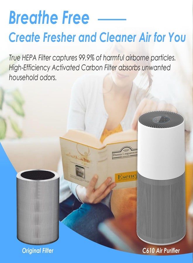 Flintar True HEPA Replacement Filter Z, Made in Taiwan, Compatible with Winix C610 Air Purifier, 1712-0121-00, Z Filter, 3-in-1 H13 Grade True HEPA, 2-Pack - Image 2