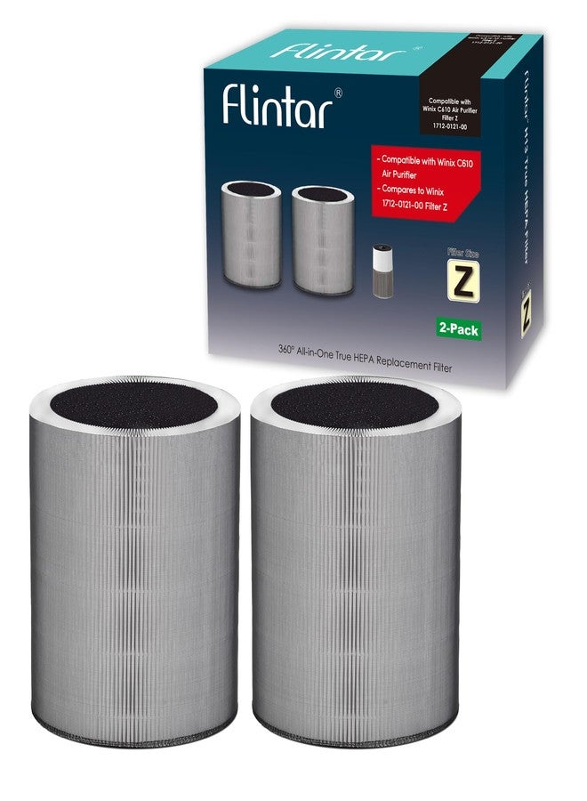 Flintar True HEPA Replacement Filter Z, Made in Taiwan, Compatible with Winix C610 Air Purifier, 1712-0121-00, Z Filter, 3-in-1 H13 Grade True HEPA, 2-Pack - Image 1