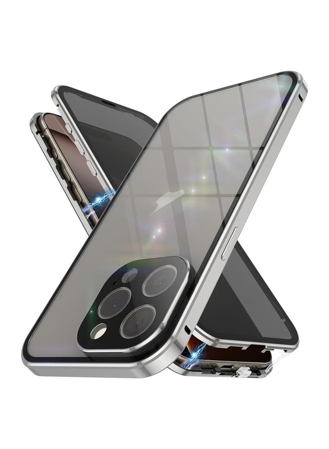 S-TOP Case For iPhone 16 Pro Anti-peeping Magnetic Double-sided Tempered Glass Phone Case - Image 1