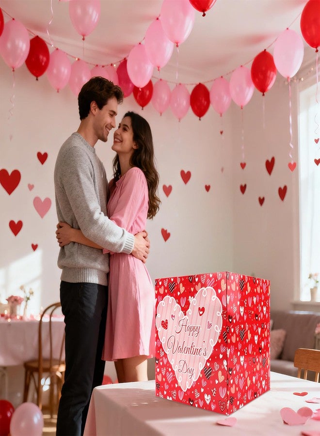 Lemicin Large Card Box Valentine's Day Red Love Boxes Envelope Box with Slot for Kids Valentine's Day Birthday Gift for School Classroom Exchange Present Party Favors Decor Supplies (8 x8 x8 in - Image 5