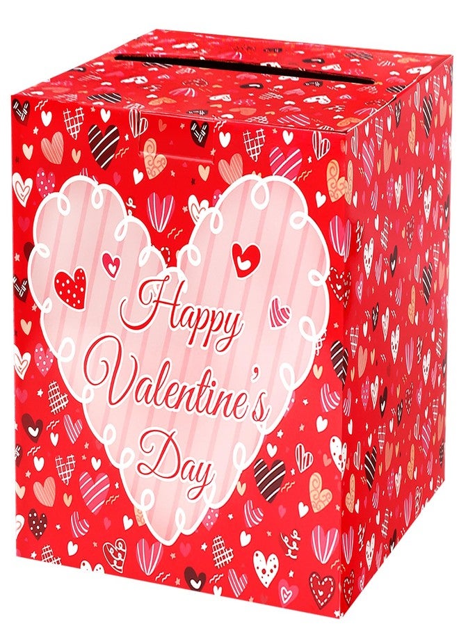 Lemicin Large Card Box Valentine's Day Red Love Boxes Envelope Box with Slot for Kids Valentine's Day Birthday Gift for School Classroom Exchange Present Party Favors Decor Supplies (8 x8 x8 in - Image 1