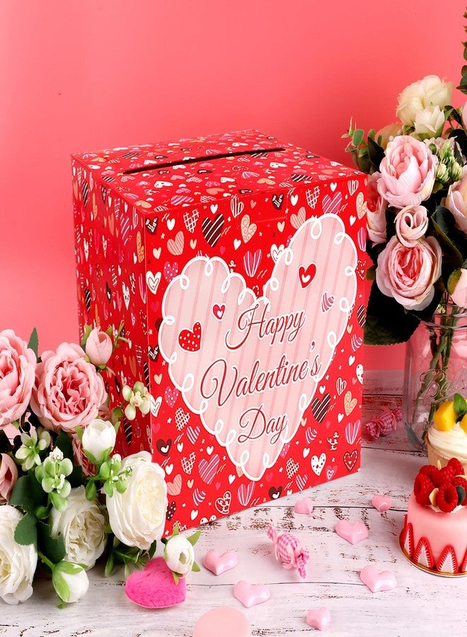 Lemicin Large Card Box Valentine's Day Red Love Boxes Envelope Box with Slot for Kids Valentine's Day Birthday Gift for School Classroom Exchange Present Party Favors Decor Supplies (8 x8 x8 in - Image 2