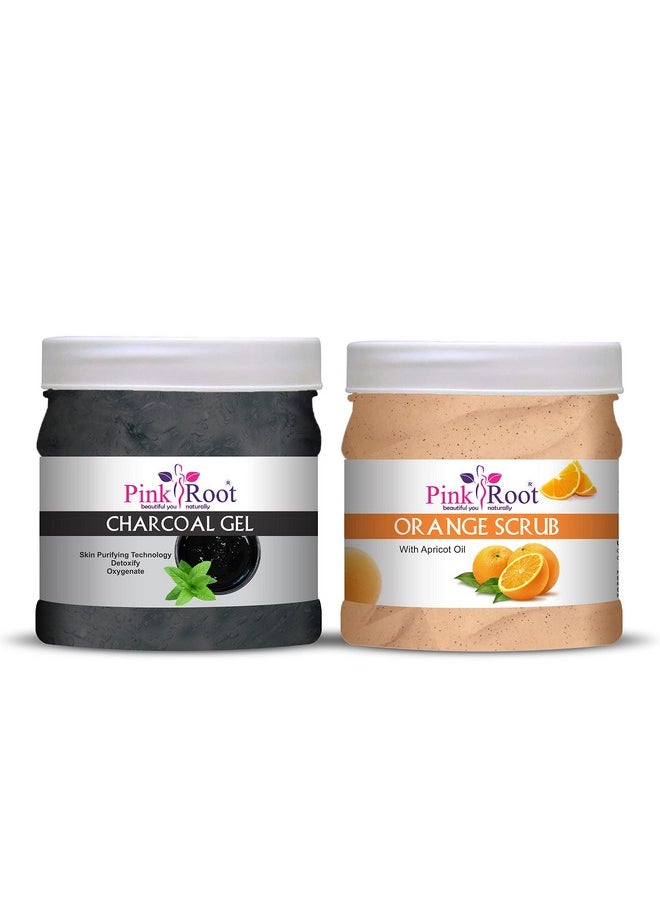 Pink Root - Pink Root Charcoal Gel 500gm with Orange Scrub 500gm - Image 1
