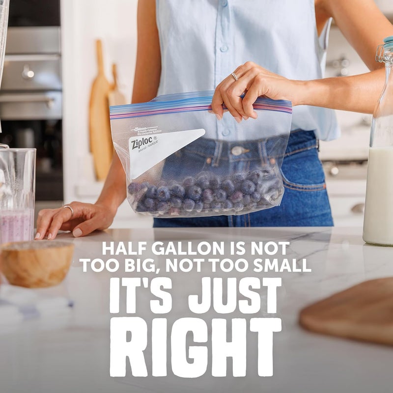 Ziploc Half Gallon Food Storage Freezer Bags, Grip 'n Seal Technology for Easier Grip, Open, and Close, 40 Bags Total - Image 4