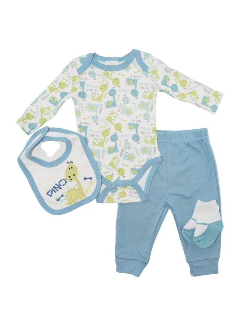 بمبىمىشى بودي سوت بأكمام طويلة بطبعة ديناصور من بامبي ميتشي مع بيجامة - أزرق