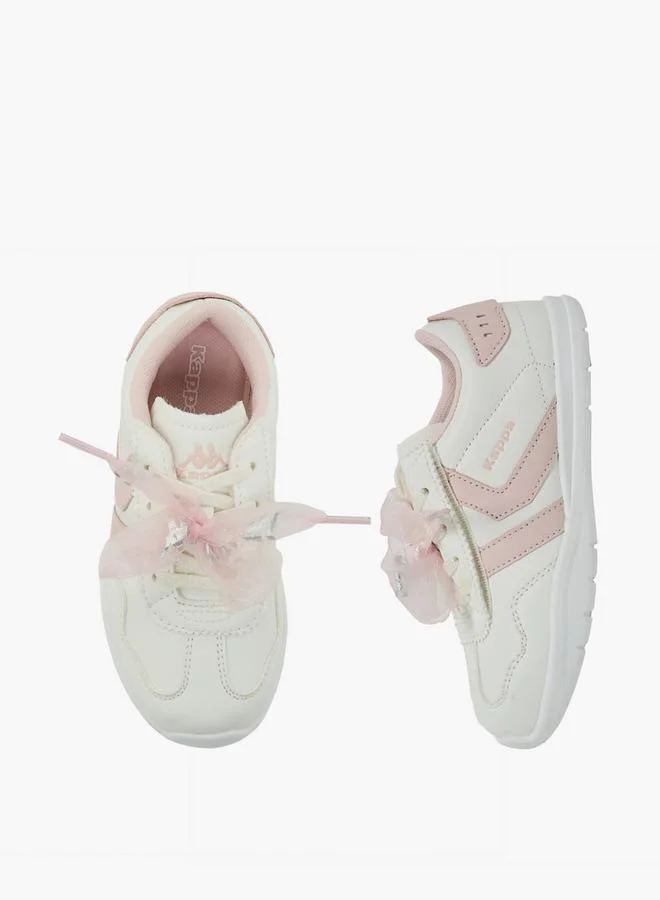 كابا Girls Bow Lace-Up Ankle School Sneakers
