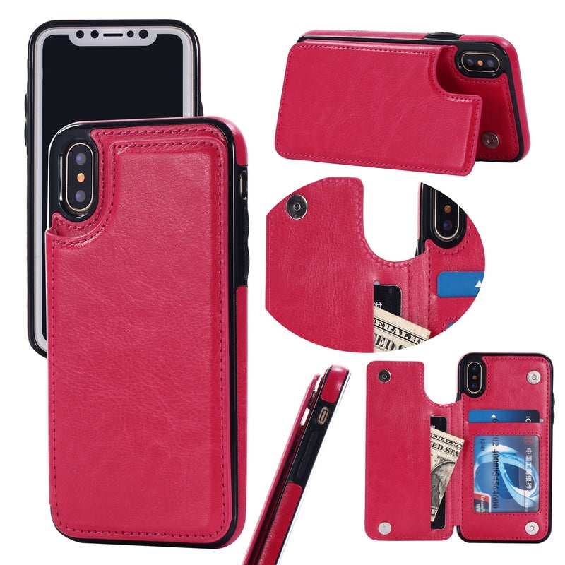 Business Leather Flip Case with Card Slot for iPhone 17 Pro - Crazy Horse Texture, Magnetic Stand, Drop Protection