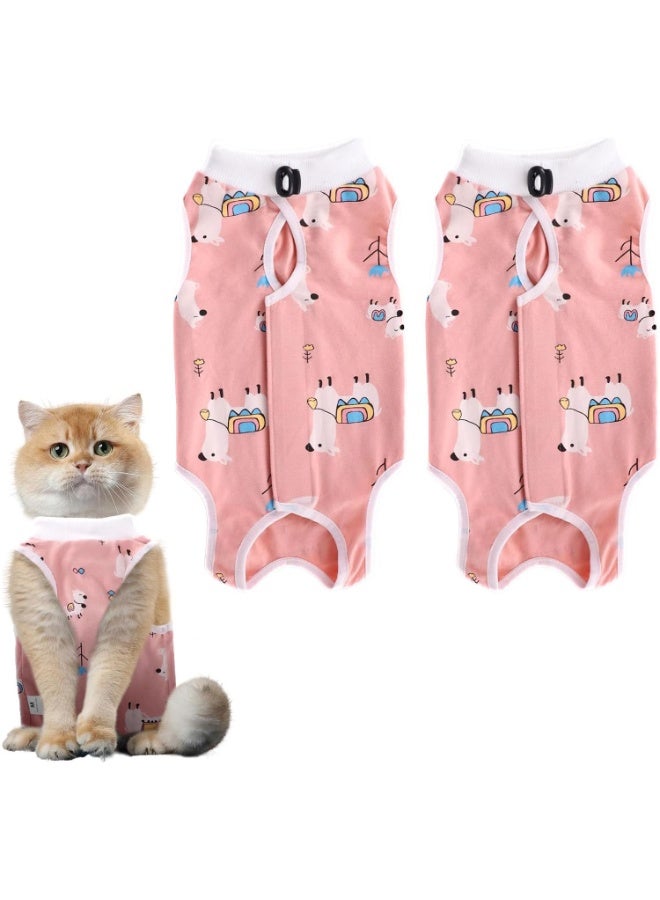 2 Pack Cat Recovery Suit, Cat Apparel, Breathable Cats Surgery Recovery Suits, Apply To Professional Breathable Suit For Cats And Dogs After Weaning And Abdominal Wounds (M) - Image 1